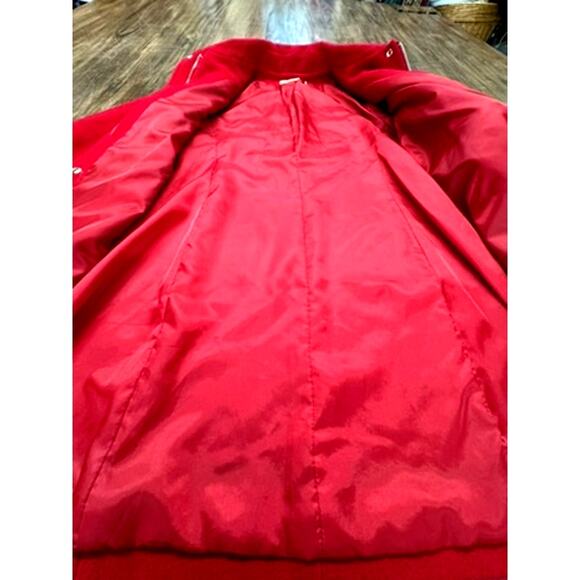 MICHAEL Michael Kors 100% Red Wool Coat, Snap, Zipper, Size 14 Womens - Picture 6 of 16